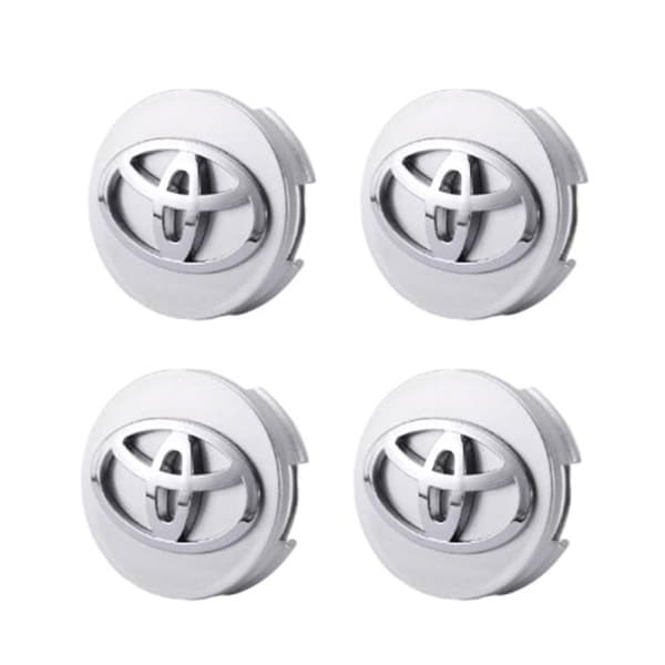 Toyota centrumkåpor / hjulnavsbilsemblem - 4-pack 62mm - Silver (matte)