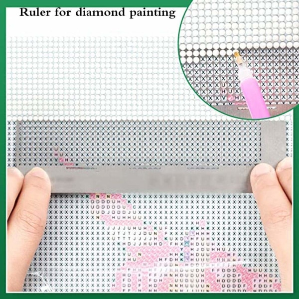 5D Diamant DIY Værktøj Rustfrit Stål Lineal Tegning Flourish Maleri Mesh Linjer Skærm Broderi Billeder Kunst Håndværk 520 Tomme Gitre