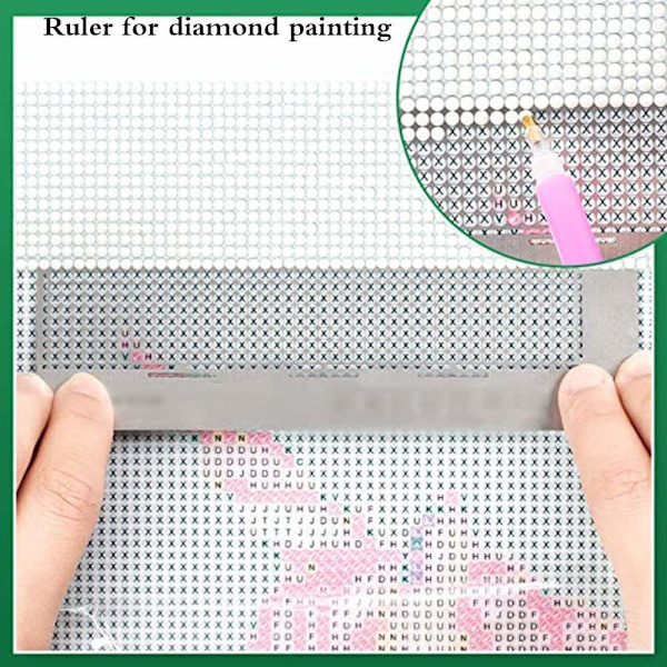 5D Diamant DIY-verktøy i rustfritt stål Linjal Tegne Flourish Maling Mesh Linjer Skjerm Broderi Bilder Kunst Håndverk 520 Tomme Rutenett