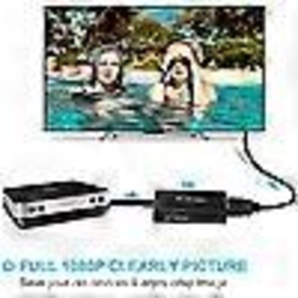RCA-HDMI-muunnin, komposiitti-HDMI-sovitin tukee 1080p PAL/ntsc A