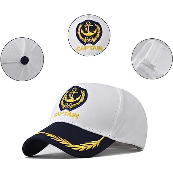 Kapteinshatt Baseball Caps Nautical Marine Sailor Navy Hats, Justerbar Kaptein Båt Baseball Caps