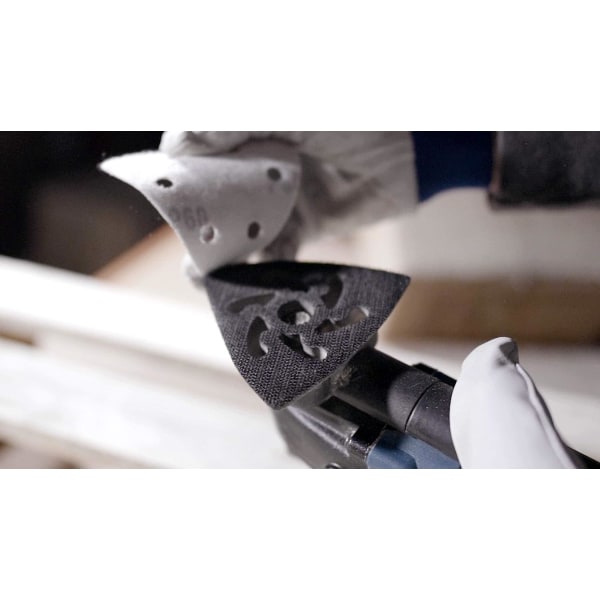 Delta Sanding Triangles │ 100 st │ 6 hål │ 93 x 93 x 93 mm │ korn 80 │ för deltaslipmaskiner │ Slippapper │ Sandpapper