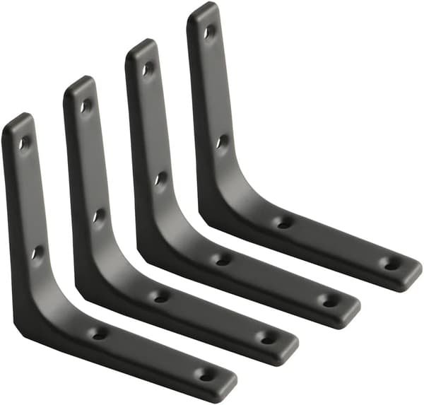 Seinätelineen pidike, mattamusta metallipidike, 100mm*100mm, 4kpl