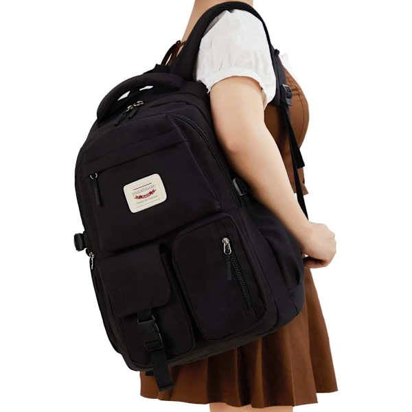 Lätt Skolryggsäck för Kvinnor, Söt Skolväska, Laptop Ryggsäck för Skolan, Avslappnade Dagryggsäckar, Reseryggsäck Gris