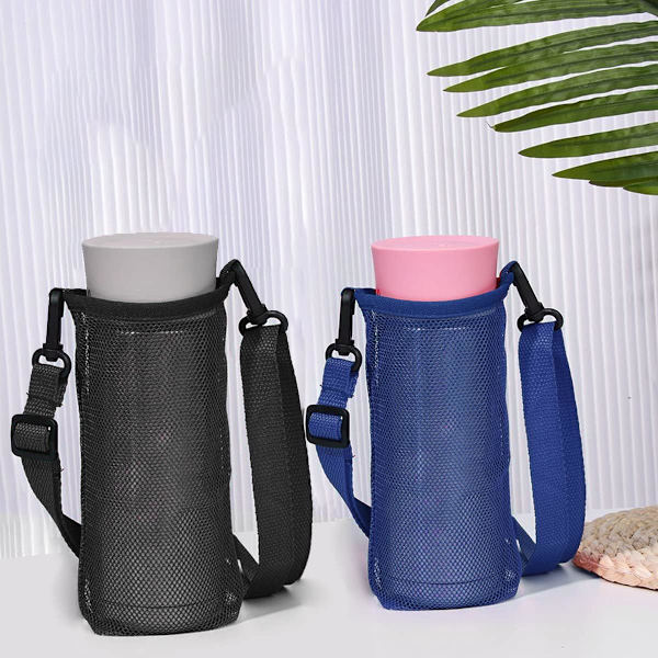 Vattenflaskebur Vattenflaskebur med justerbara remmar, Vattenflaska Mesh Bag för Sport Gym Vandring Jogging Walking
