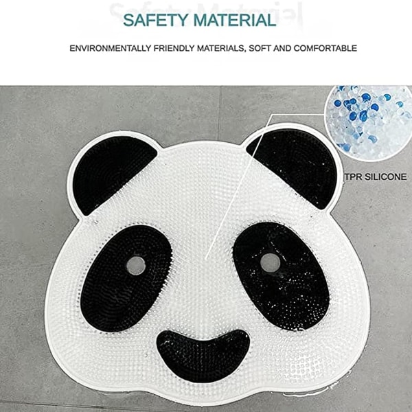Sööt Panda Kylpymatto, Liukumaton Suihkumatto, Imukappaleilla ja Jalkamassuilla, Kylpyammematto