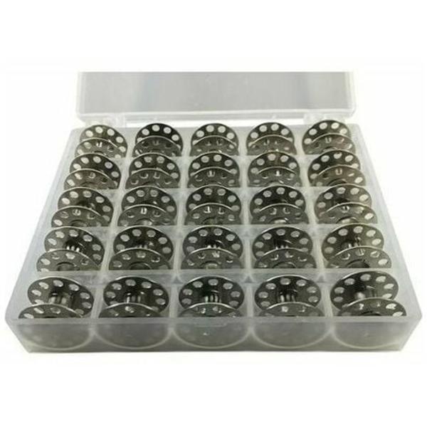 Metal spolekasse med 25 symaskinespoler