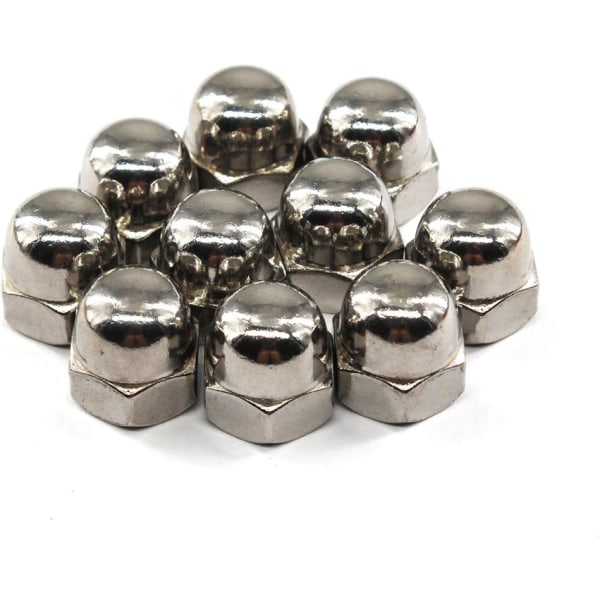 M6 Acorn Cap Nut Hex Nut Sæt 304 Rustfrit Stål (30 stk.)