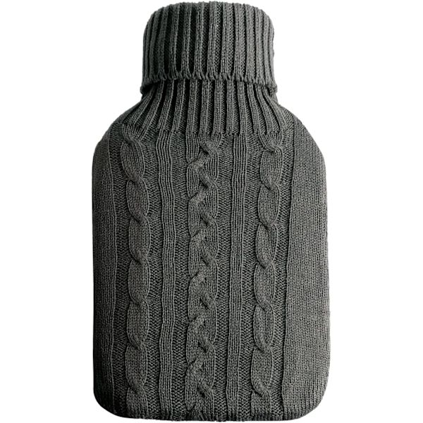 Termosflaskedeksel kun, strikket deksel (kun deksel), grå