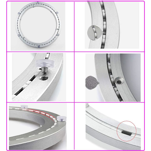 Metall dreieskive lager, rund svingbar base, 360° roterbar, enradet kulelager, for tunge belastninger 45cm/18in