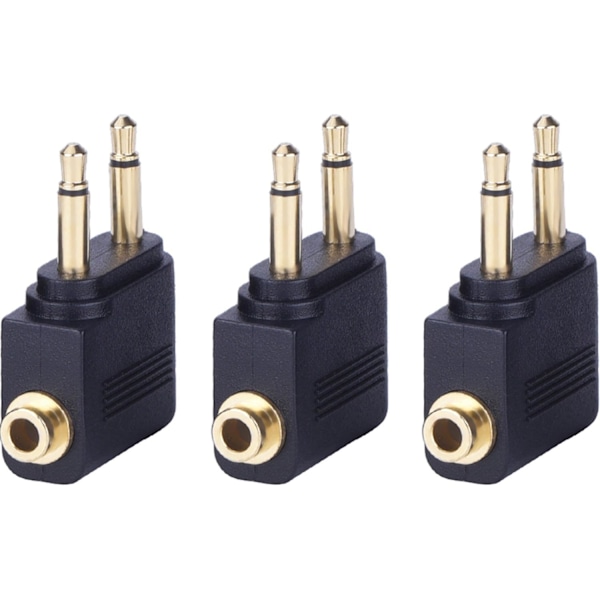 Flygplansadapter för hörlurar (3-pack, guldpläterad)