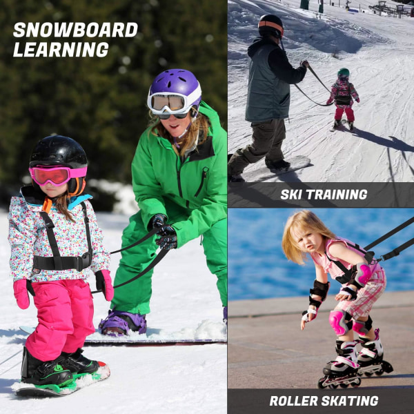 Skid- och snowboardträningssele, tränare för skidsele för toddler med avtagbara remmar