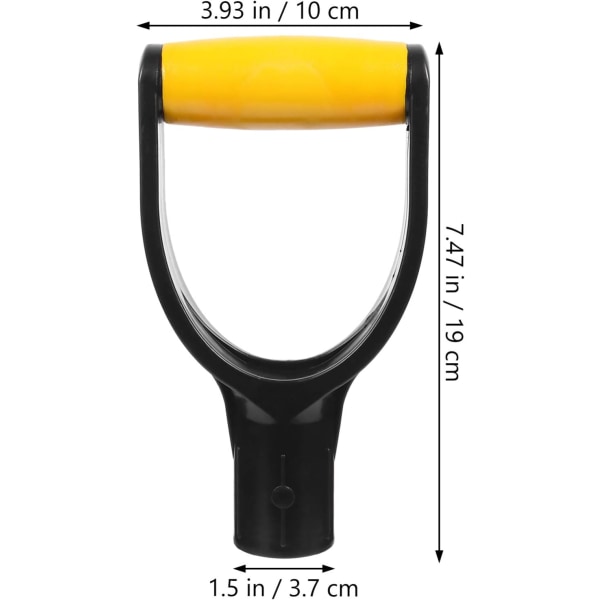 Sklisikkert grep for spade med 32 mm innerdiameter, erstatningsspade, gaffelgrep, hagegrep, snørydding, graving, riveverktøygrep