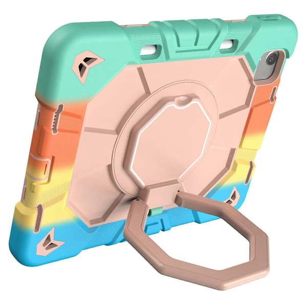 Fodral för iPad Air 11 (2024) med handgrepp, stativ PC+Silikon Tablet Cover - Regnbåge