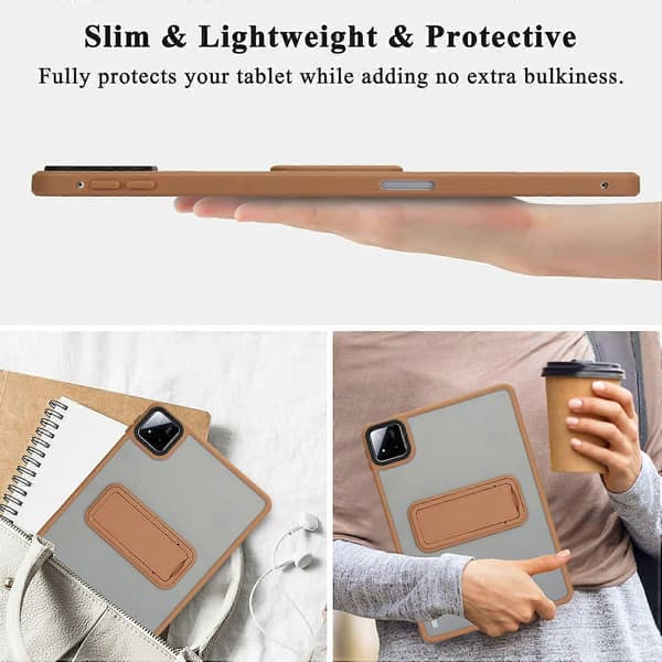 Xiaomi Pad 7 / Pad 7 Pro -kotelo jalustalla, TPU+PC, pehmeä tablettisuojus - Aavikkokulta