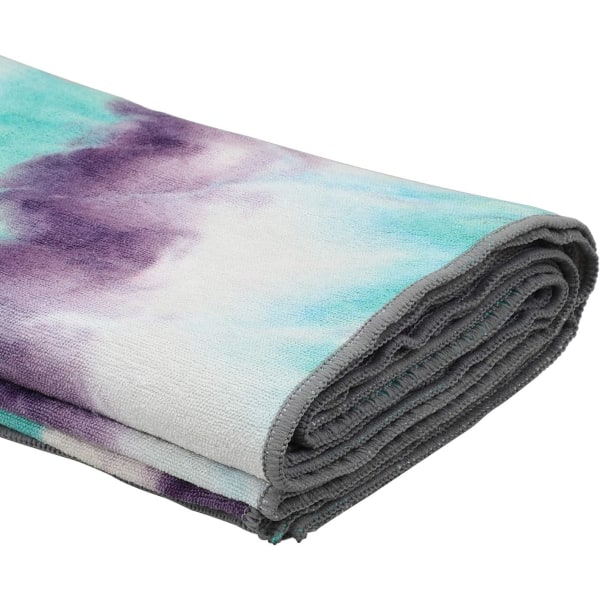 Yogahåndklær, sklisikre varme yogahåndklær sklisikker vaffeltekstur, 100 % absorberende luktfritt mikrofiber yogateppe, 24 tommer x 72 tommer mattehåndkle Green & Pink 24 inchx72 inch