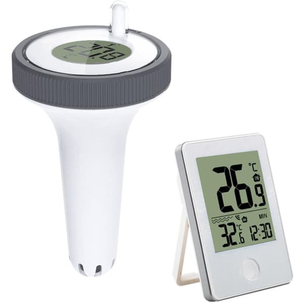 Flydende Trådløst Pooltermometer - Digitalt Forbundet Pooltermometer med LCD-radiomodtager - Rækkevidde op til 60 m - Til Spa