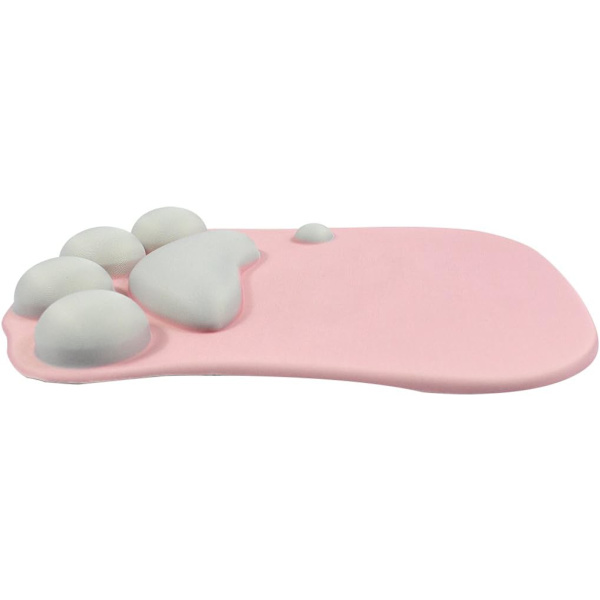 Gaming musmatta med gel handledsstöd, söt katt handledsstöd mjukt silikon handledsstöd kudde (rosa)