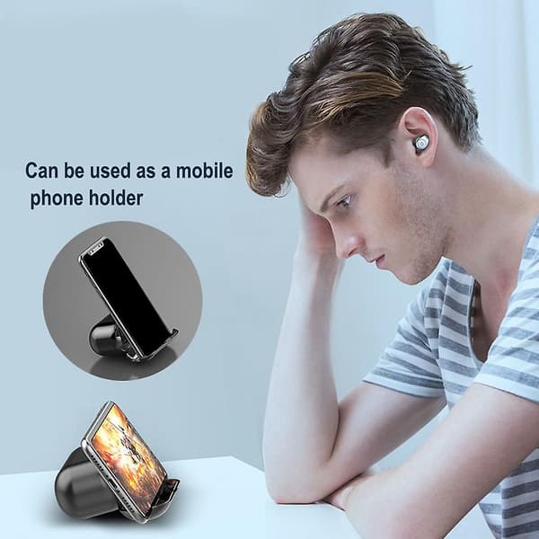 Trådløse ørepropper Bluetooth 5.0 Hodetelefoner Premium Lyd Ytelse Touch-kontroll LED-skjerm