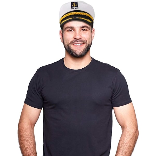 Justerbar sømandshat til voksne - Kaptajnshat til cosplay - Sømandsskib - Kaptajnshat til sømand - Marine - Admiral