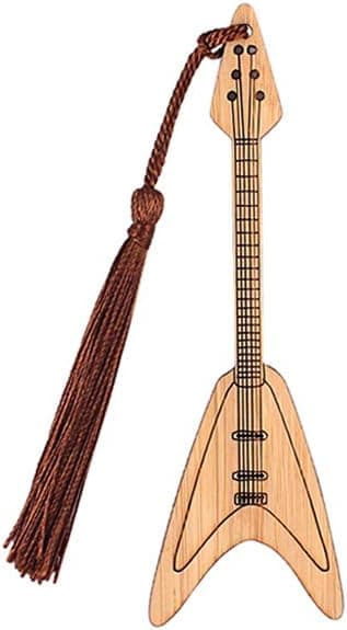 Design Guitar Bambus Bogmærke med Kvast til DIY Projekter og Gavemærker-B B