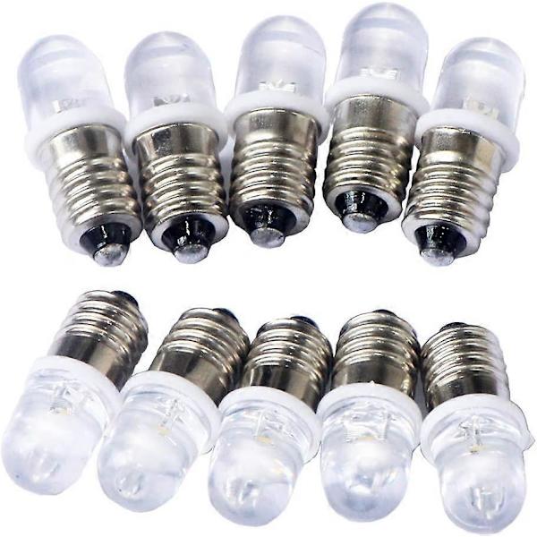 10st E10 3V Spot LED Lampor Kall Vit 6000K
