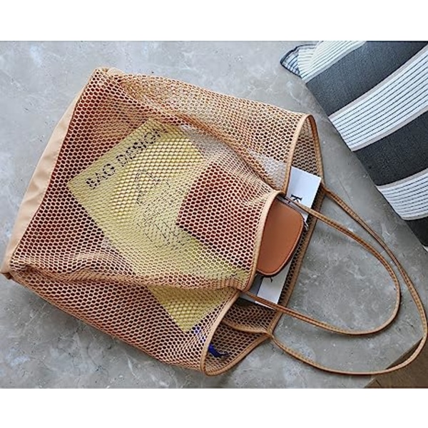 Mesh Beach Tote Damväskor Axelväska
