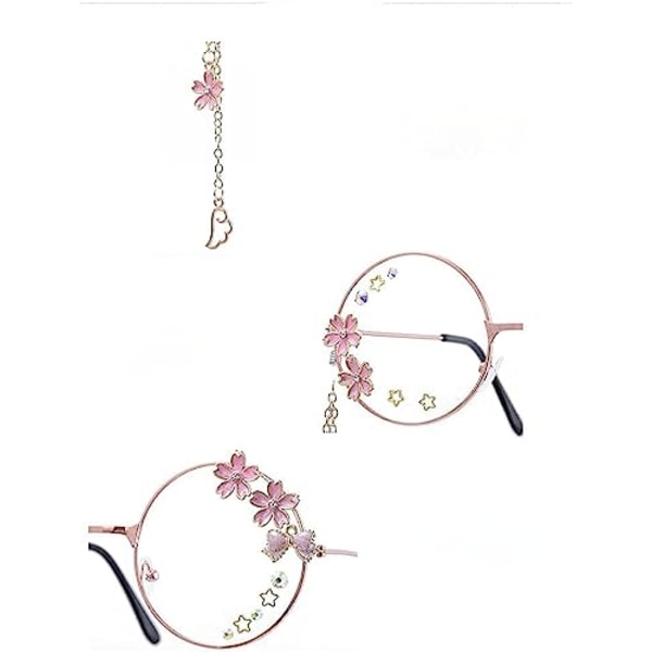 Kawaii glasögon med kedja Kawaii accessoarer Glasögonfodral ingår Söta glasögon Cosplay accessoarer