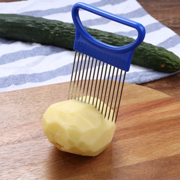 Lökskärare, grönsaksskärare i rostfritt stål, lämplig för tomater, lök, citroner, grönsaker