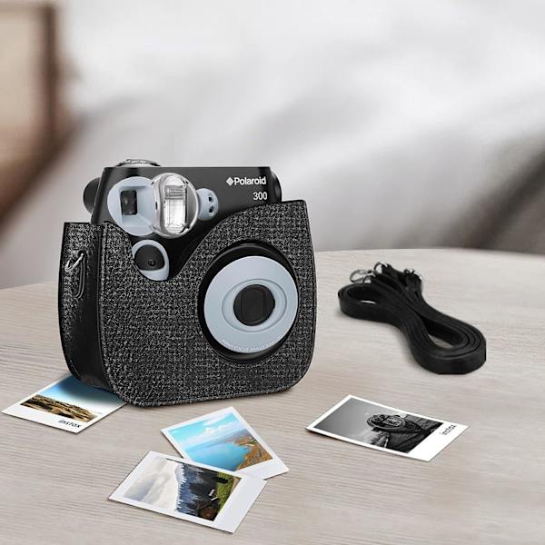 Fodral Kompatibelt med Polaroid PIC-300 / Fujifilm Instax Mini 7s Instant Camera - Premium Vegan Läderfodral med Avtagbar Axelrem