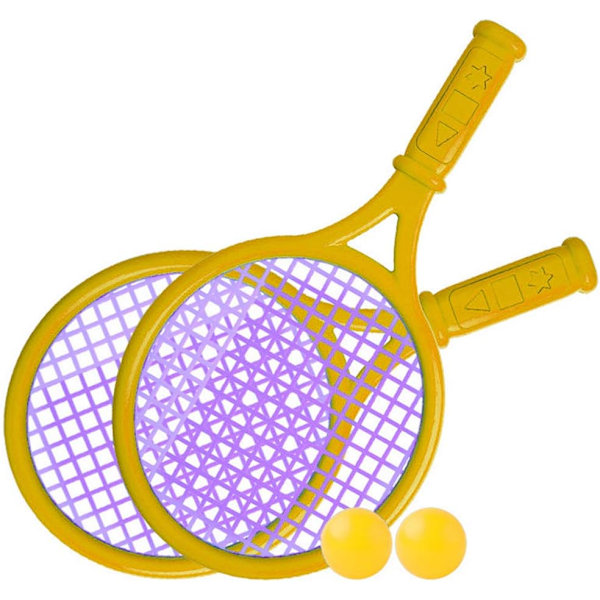Plasttennisracket Barnleksak Utomhus Sport Interaktiv Strandleksak Tennisracket Set (Gul) Yellow