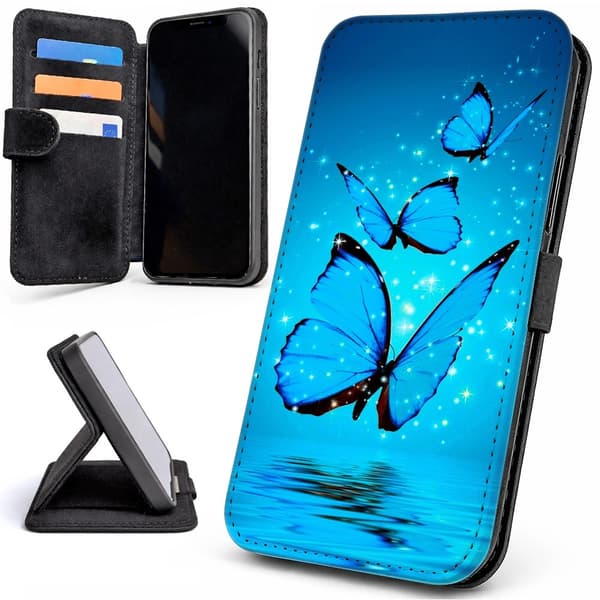 Pung Etui / Mobil Etui til Samsung Galaxy A52 / A52s 5G - Glitrende Sommerfugle