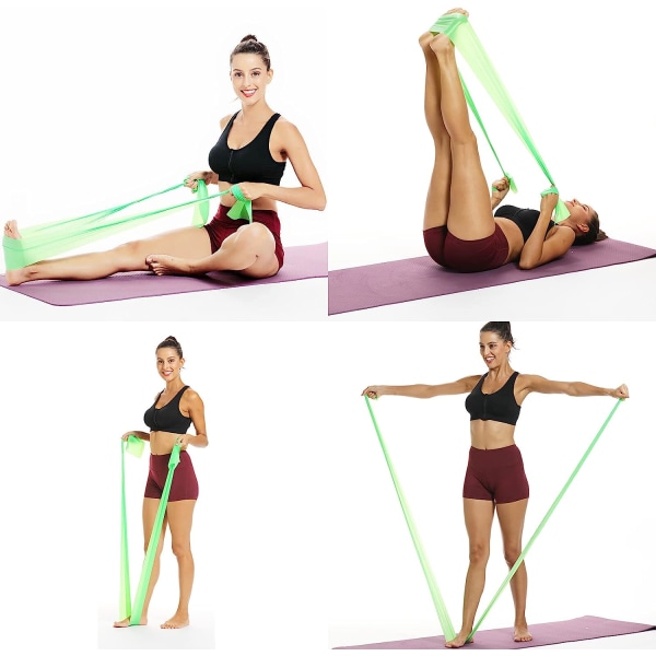 Motståndsband 3-pack 5 fot långa elastiska träningsremmar för fysioterapi, rehab, yoga