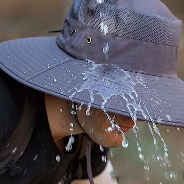 Super Wide Rim Bucket Hat UPF50+ Vattentät solhatt för fiskevandring och camping