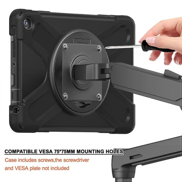 Etui med stativ for Amazon Fire HD 10 (2023), PC+silikon nettbrettdeksel
