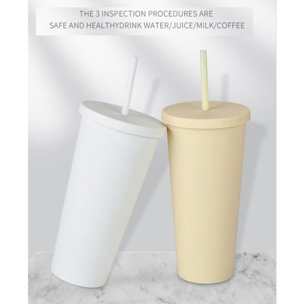 700 ml Isterninger Kold Halm Drikke Sød Tumbler Kop Vrag 4 stk Genanvendelige Akryl Tumblere Med Låg & Sugerør