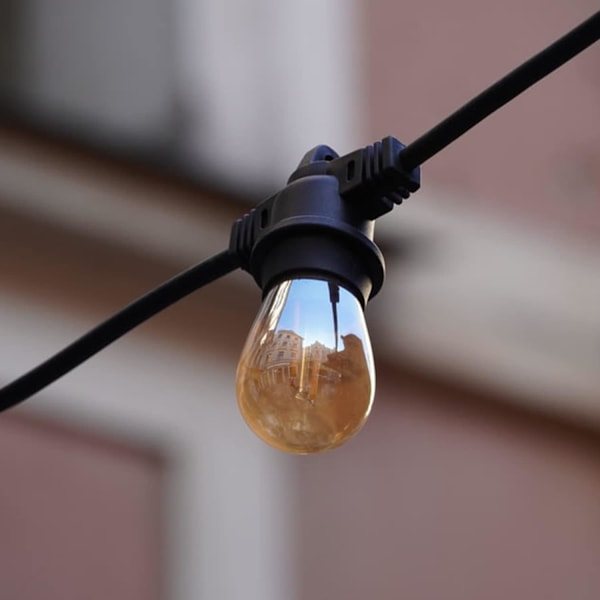 S14 E27 Edison LED-hehkulamppu, 2W Vintage-hehkulankalamppu, Amber, Lämmin valkoinen 2700K, 360 ° Valonsäde, Ei himmennettävä 6 kpl [Energiatehokkuusluokka G]