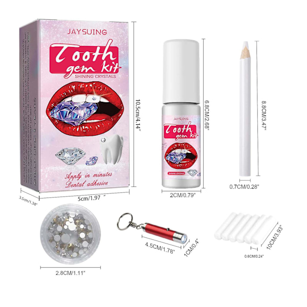 Dental Crystal Set med herdende lys og lim, 1 Crystal Jewelry Starter Set