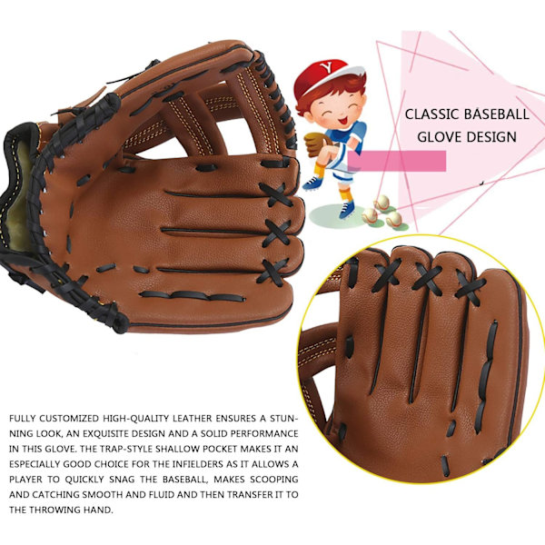 Sports Softball Handske Venstrehåndet Fortykkelse Pitcher Softball Handsker Baseball Handske til Børn/Ungdom/Voksne, Højre Hånd Kast