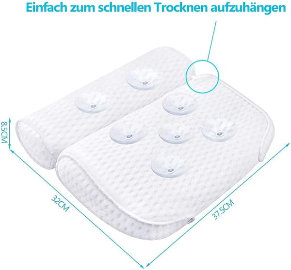 Badkudde, lyxigt bad- och spakudde med 4D Air Mesh