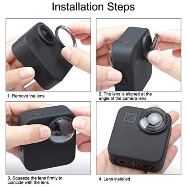 2 stk. Akryllinsedeksel for GoPro Max Action-kamera Profesjonelt linsedeksel