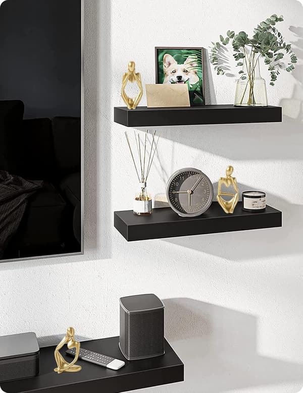 Guld Heminredning, Resin Thinker Staty Guld Dekor 3 Stycken,