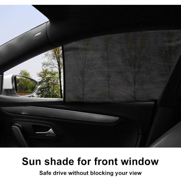 4Pack bilfönster solskydd, universal främre och bakre solskydd för bilfönster, stor storlek för de flesta fordon