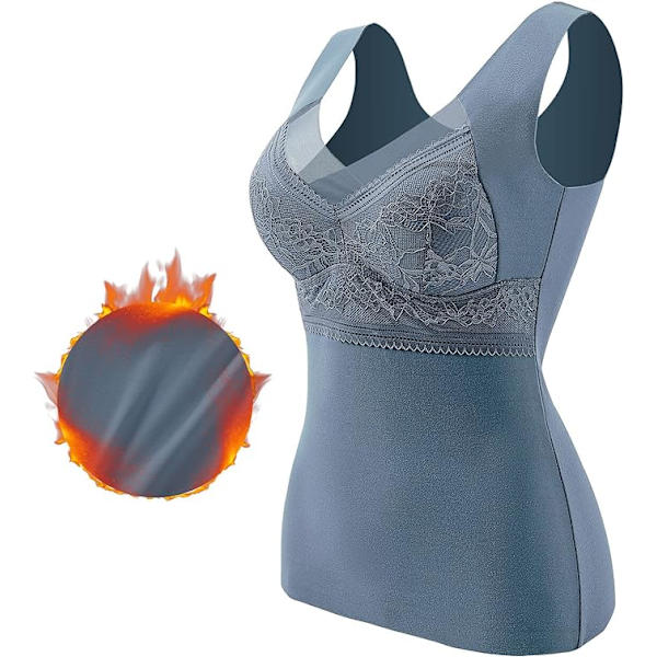 Termoalusvaatteet Pitsi Naisten Alusvaatteet Rintaliivit Talvi Pitsi Rintaliivit Kaarituellinen Paidan Kupilla V-kaula-aukko Termoalusvaatteet blue XXL (120-140 pounds)