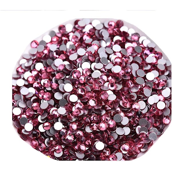 576 kpl liimaa kiinnitettävät flatback-timanttikiviä lasi-timantteja koristeita kynsikoristeisiin askartelukoristeisiin vaatteisiin kenkiin Rose 576pcs