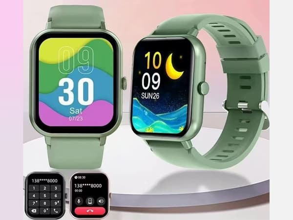 Smartwatch dam herr gummiband sport Bluetooth samtal grön green