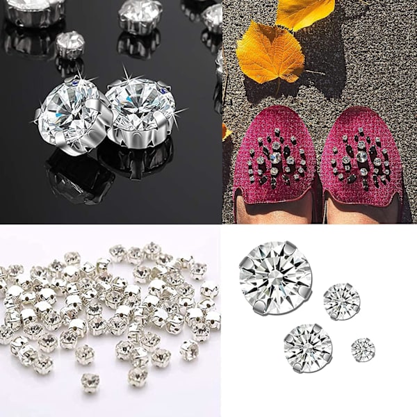 450 st Rhinestone Crystal Girdle, 3 till 10 mm Flat Bottom Glass AB Rhinestone Gems Rhinestone Crafts Kläder Bröllopsklänningar