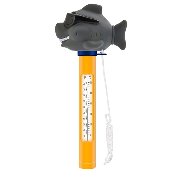 Flytande pooltermometer med rep, tecknad pooltermometer, lättläst flytande pooltermometer