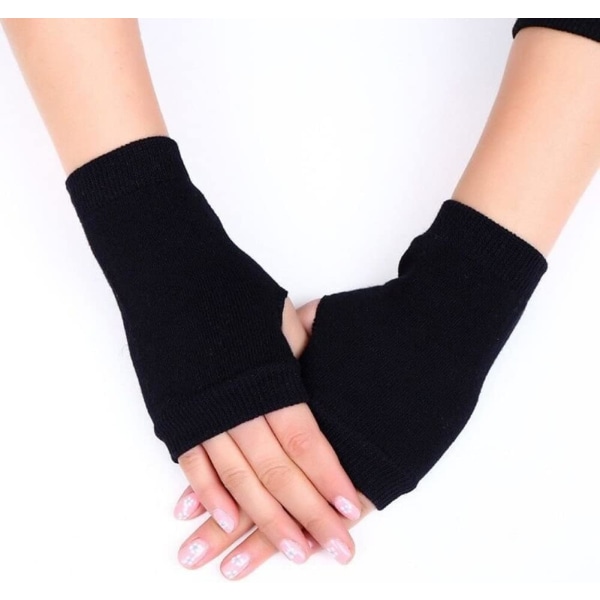 Kashmir halvfingerlösa tumhål varma handskar för män kvinnor present