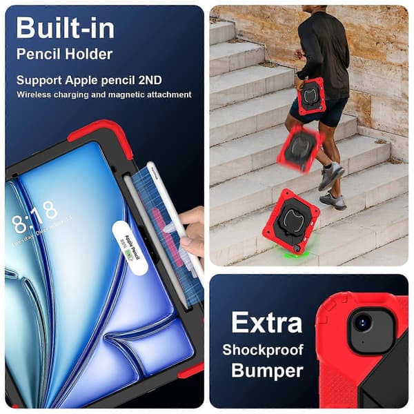 Kickstand-etui i silikone+PC til iPad Air 13 (2024)